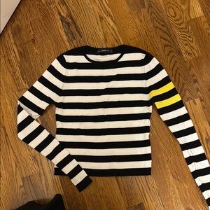 Zara Black and White Striped Sweater